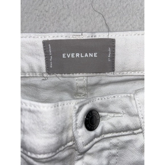 Everlane Womens 27 Regular Pants Jeans Highrise Straight White Ankle Jeans - Picture 6 of 8